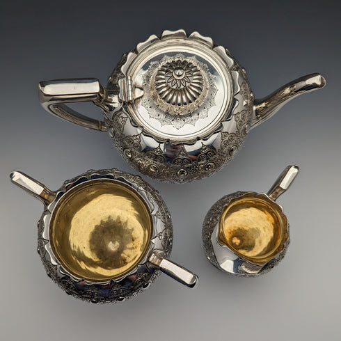 英國古董維多利亞鍍銀茶具